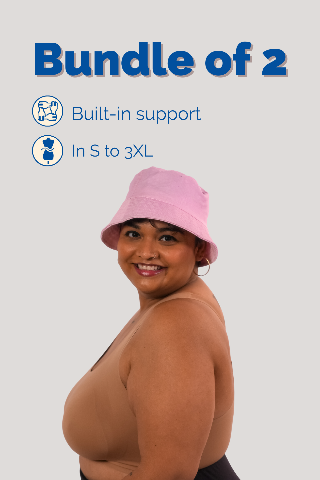 Beige Crossback Bra Bundle of 2 | Tilt Intimates | Inclusive Bra for All Sizes