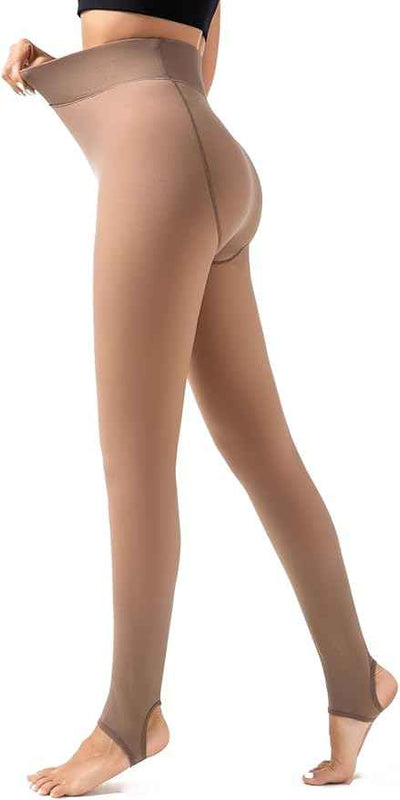 Winter Wear Super Warm Fake Translucent Woolen Fur Double Tone Thermal Jegging Tights