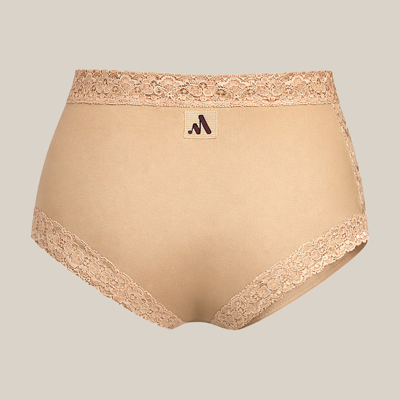 MAROON Veil High Shorts Find My Skin Tone Cotton Elastane High Rise Briefs Soft Stretchy Full Coverage High Waist Hold Zero Roll Grip Vanishing Waistband Hipster Pack of 2 Panty Combo