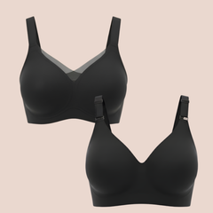 Everyday Black Duo- Bello & Vera Black Seamless Wirefree Bras