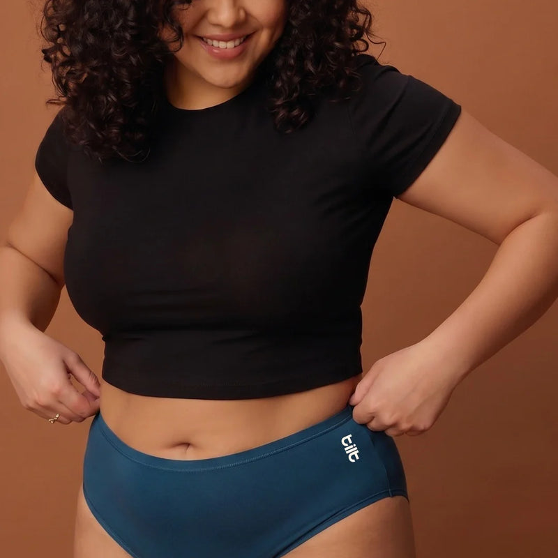 4 Pack - Blue Bamboo Absorbent Underwear