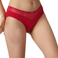 Mid Rise Medium Coverage Lacy Brief Panty