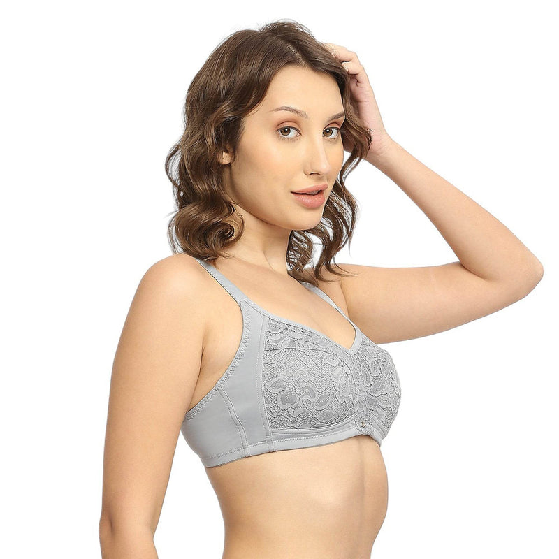 SOIE Woman - Full Coverage Non Padded Non Wired Lacy Bra - -for Women