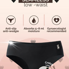 5 Pack - Black Low-waist Seamless Underwear