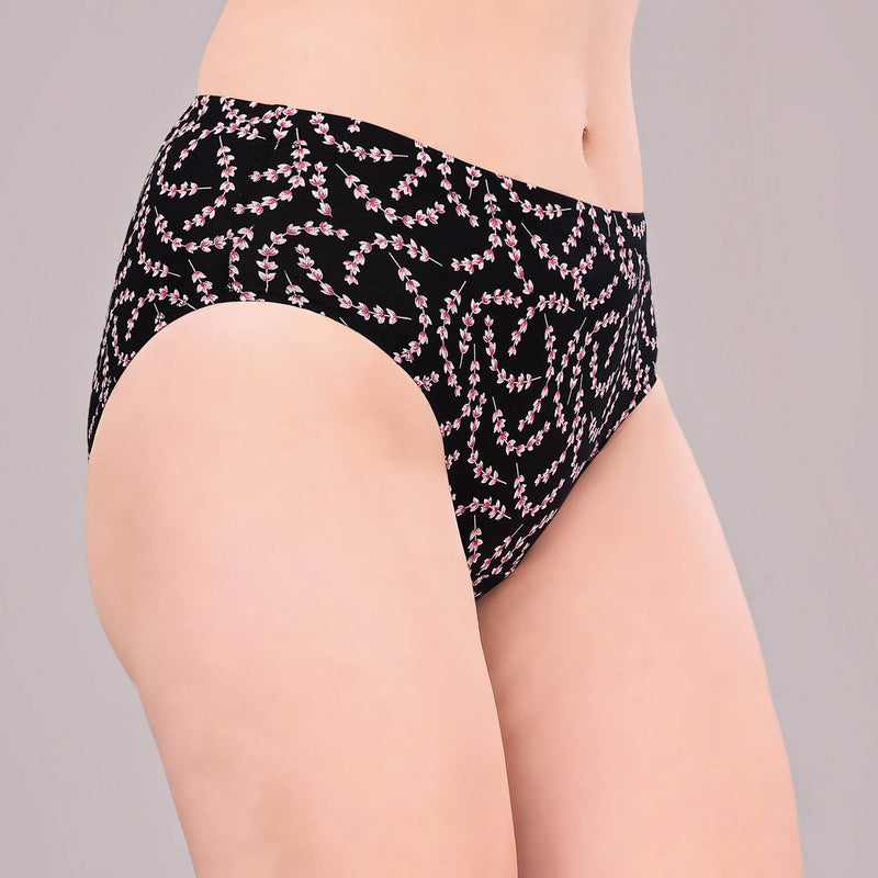 SOIE Woman - High Rise Full Coverage Printed Stretch Cotton Hipster Panty (Pack of 3) - Panty -for Women