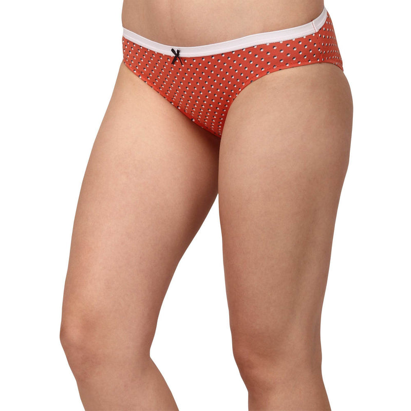 SOIE Woman - Mid Rise Medium Coverage Solid and Printed Cotton Stretch Brief Panty (Pack of 3) - Panty -for Women