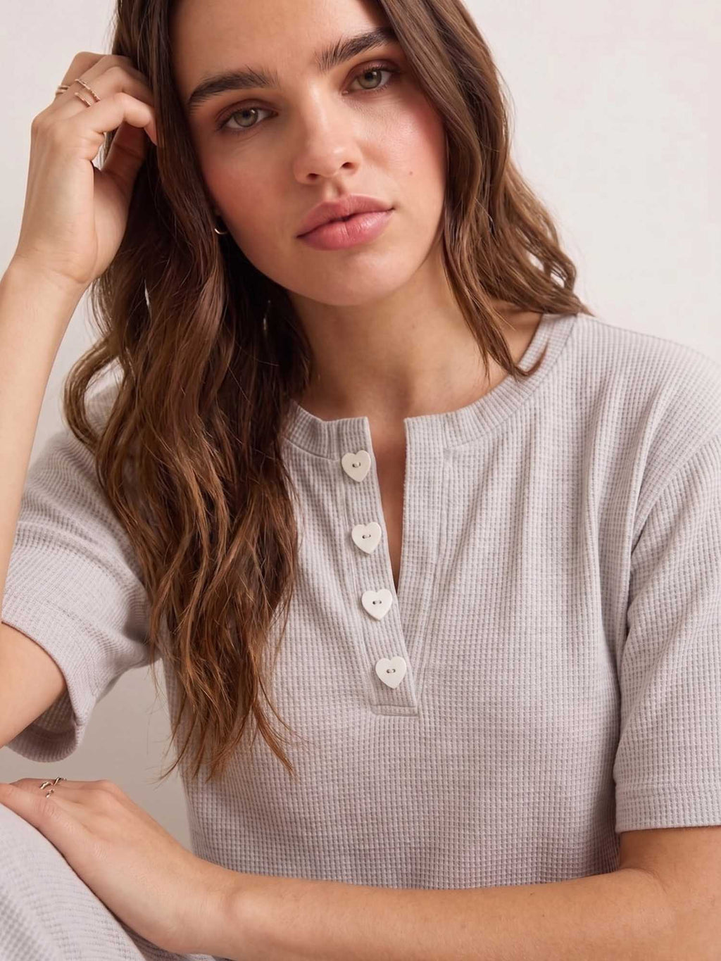 Women’s Premium Grey Waffle Pyjama Set