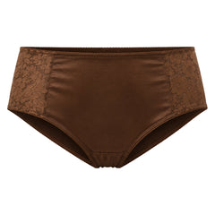 MAROON Find My Skin Tone Nylon Spandex High Rise Briefs Soft Stretchy Full Coverage High Waist Hold Zero Roll Grip Vanishing Waistband Hipster Pack of 2 Panties. Caramel,Chocolate