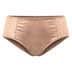MAROON Find My Skin Tone Nylon Spandex High Rise Briefs Soft Stretchy Full Coverage High Waist Hold Zero Roll Grip Vanishing Waistband Hipster Pack of 2 Panties. Strawberry,Caramel