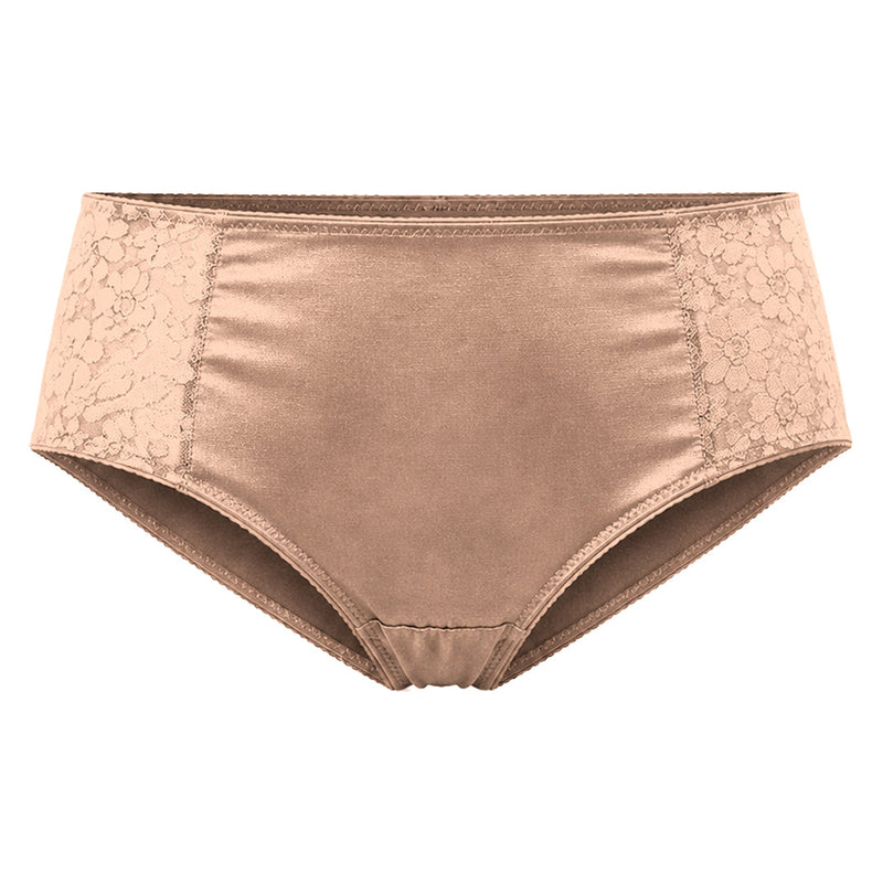MAROON Find My Skin Tone Nylon Spandex High Rise Briefs Soft Stretchy Full Coverage High Waist Hold Zero Roll Grip Vanishing Waistband Hipster Pack of 2 Panties. Strawberry,Caramel