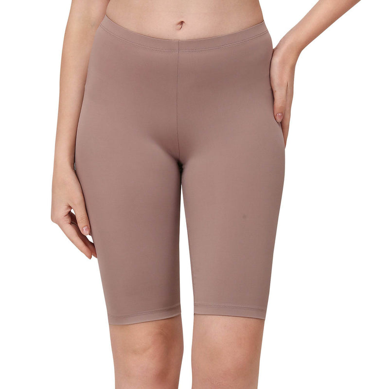 SOIE Woman - Solid Polyamide Spandex Knee Length Cycling Shorts - Cycling Shorts -for Women