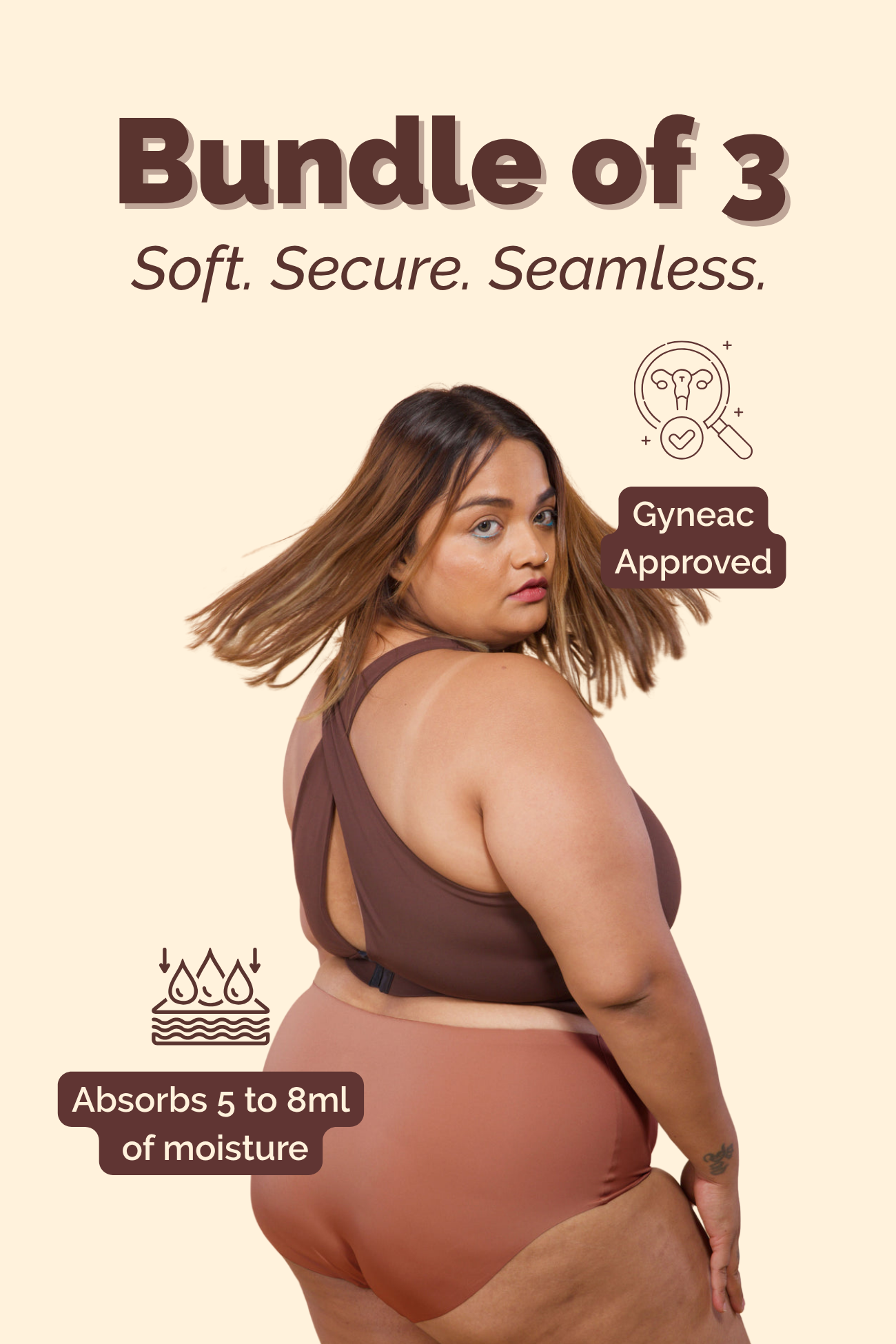 Gulab Rose Gold | Seamless Underwear for Women | Gyneac Approved Bundle of 3 | Tilt Intimates