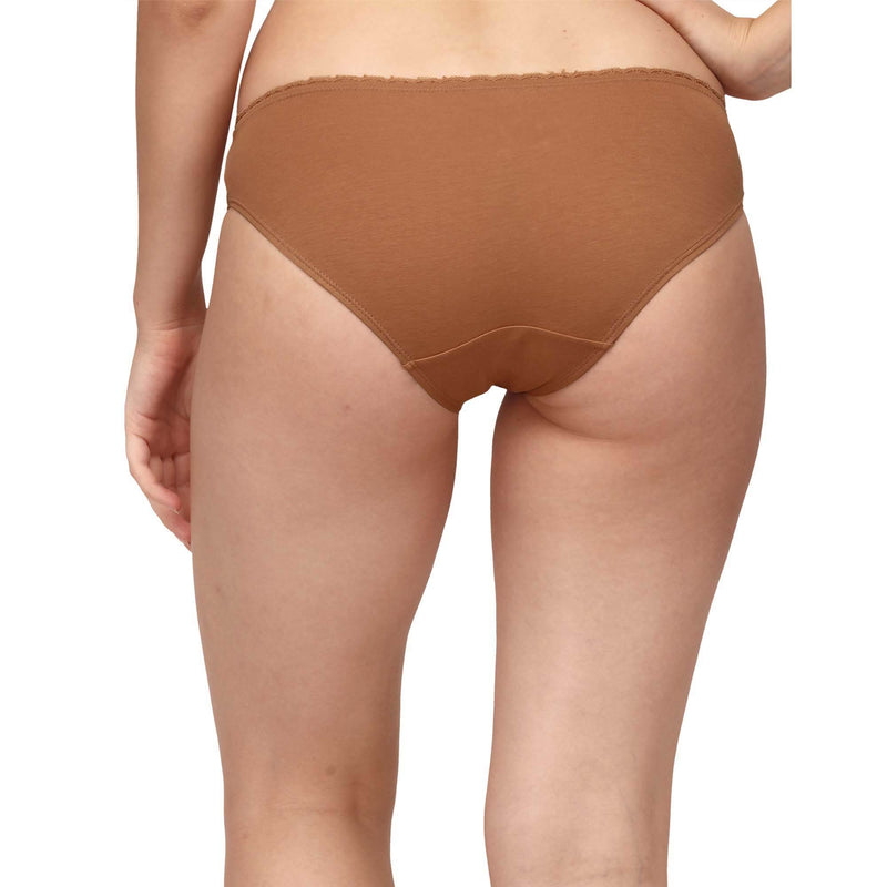 SOIE Woman - COTTON SPANDEX LOW RISE LACE BRIEF (PACK OF 2) - Panty -for Women