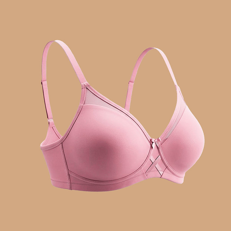 MAROON Find My Skin Tone Seamless Non-Padded T-Shirt Cloud Soft Lift Active Stretch Women Everyday Bra. Strawberry