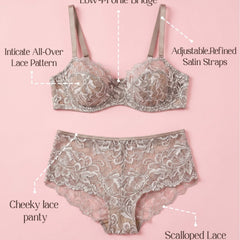 Lace Non-Padded  Underwired Lingerie Set