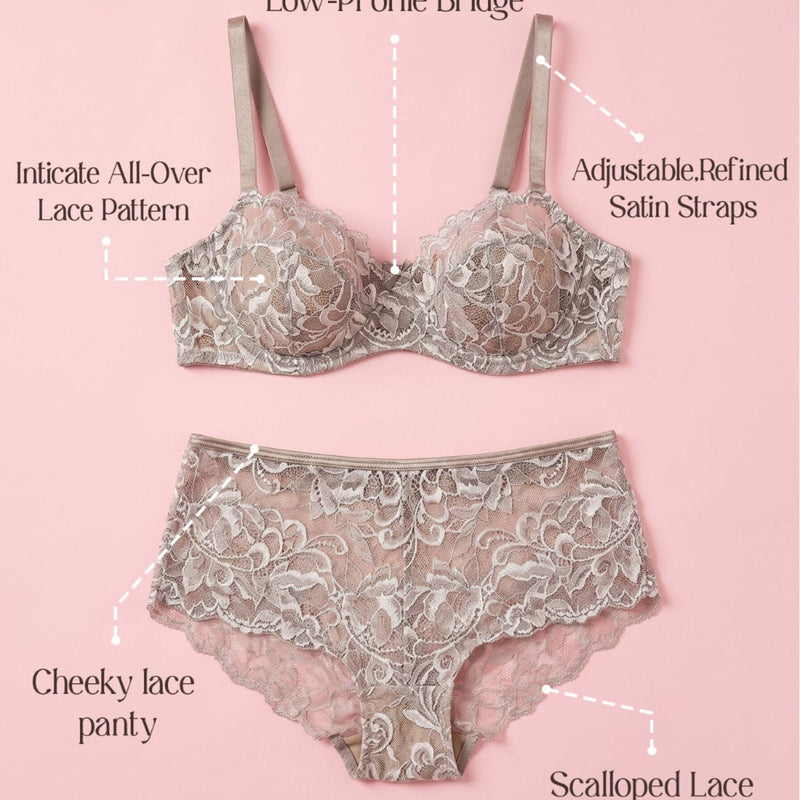 Lace Non-Padded  Underwired Lingerie Set