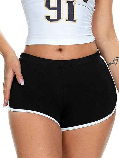 Women Sports Cotton Spandex Mid-Rise Cotton Workout Shorts