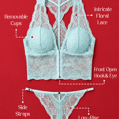 Lace Bralette Top & Bikini Panty Lingerie Set