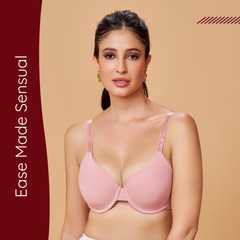 MAROON Mistpink Seamless Padded Underwired Full Coverage T-Shirt Bra for Women