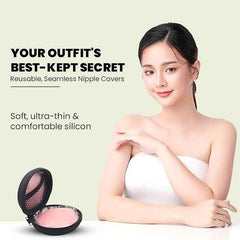 (Pack Of 2 Set )Skin Reusable Thin Silicone Nipple Cover Pasties Boobs Cover for Women