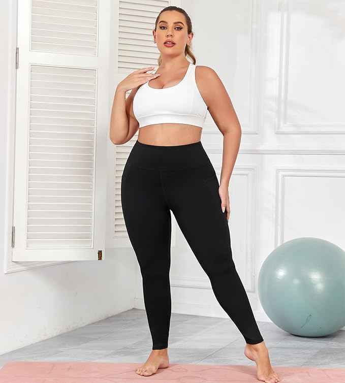 Slim Fit Black Thick Warm High Waisted Premium Fleece Lined Thermal Leggings for Women