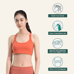 (Pack Of 2 Set )Skin Reusable Thin Silicone Nipple Cover Pasties Boobs Cover for Women