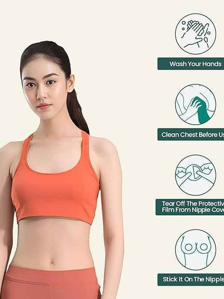 (Pack Of 2 Set )Skin Reusable Thin Silicone Nipple Cover Pasties Boobs Cover for Women