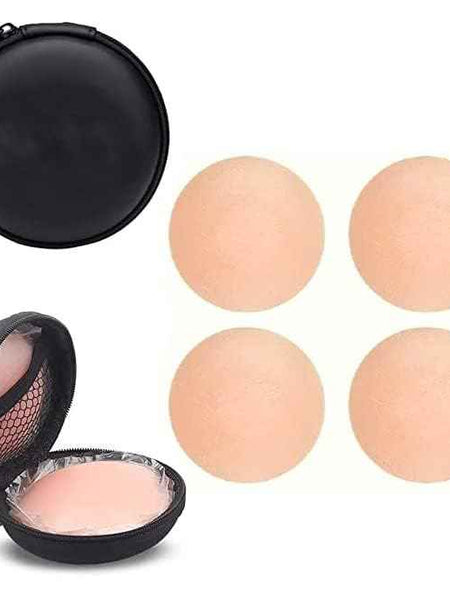 (Pack Of 2 Set )Skin Reusable Thin Silicone Nipple Cover Pasties Boobs Cover for Women