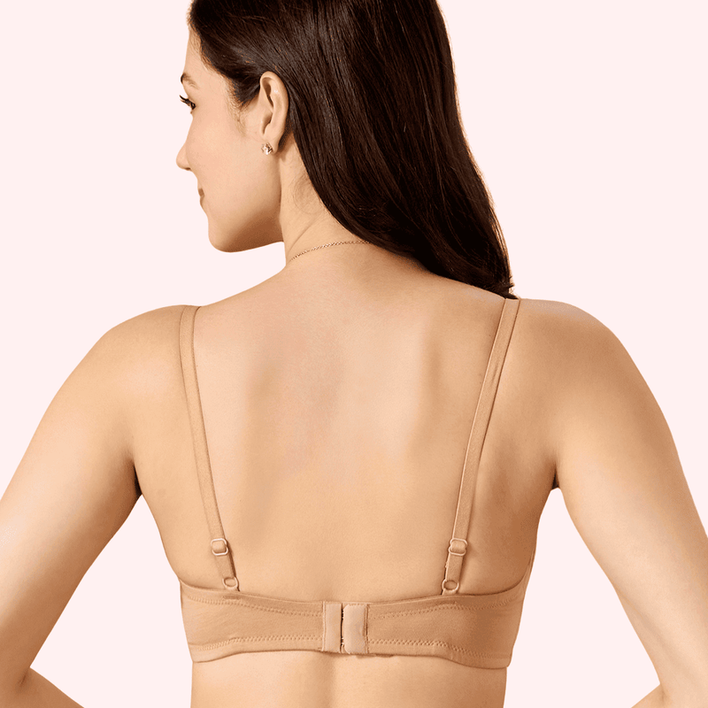 Valentine Cotton Bra – Lightly Padded, Wire-Free, Seamless Full Coverage T-Shirt Bra with Lace Trim