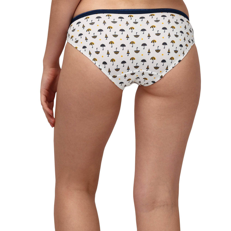 SOIE Woman - Mid Rise Medium Coverage Solid and Printed Cotton Stretch Brief Panty (Pack of 6) - Panty -for Women