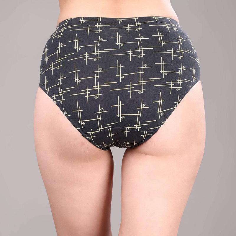 SOIE Woman - High Waist Full Coverage Printed Cotton Briefs (Assorted Pack of 3) - Panty -for Women