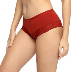 SOIE Woman - Mid Rise Medium Coverage Short Lace Panty - Panty -for Women