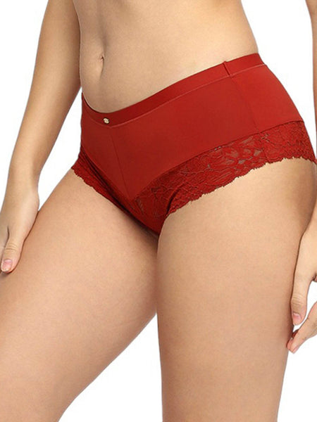 SOIE Woman - Mid Rise Medium Coverage Short Lace Panty - Panty -for Women