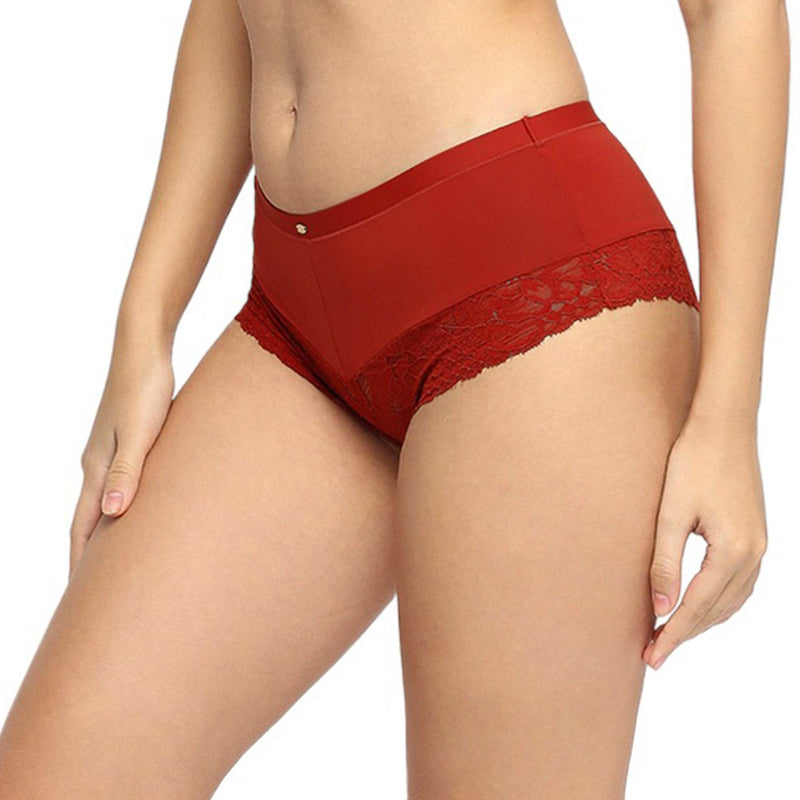 SOIE Woman - Mid Rise Medium Coverage Short Lace Panty - Panty -for Women