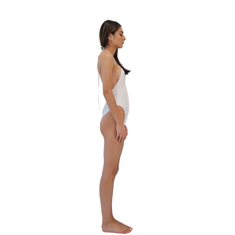 Scoop neck ruched one piece