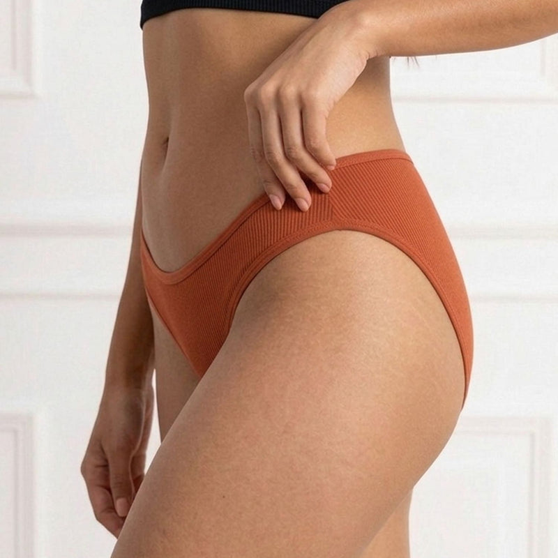 Mid-Waist Bikini Panty-Pack of 3