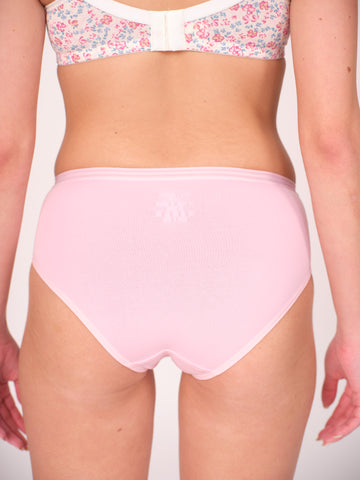 Mid Waist Hipster Panty With Outer Elastic Bundle Of 3 - ( Black, Sky Blue, & Baby Pink)