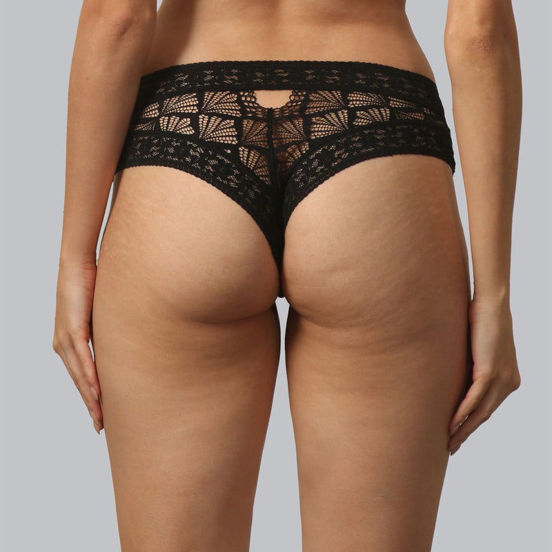 Mid Rise Lace Back Printed Cheekini Panty