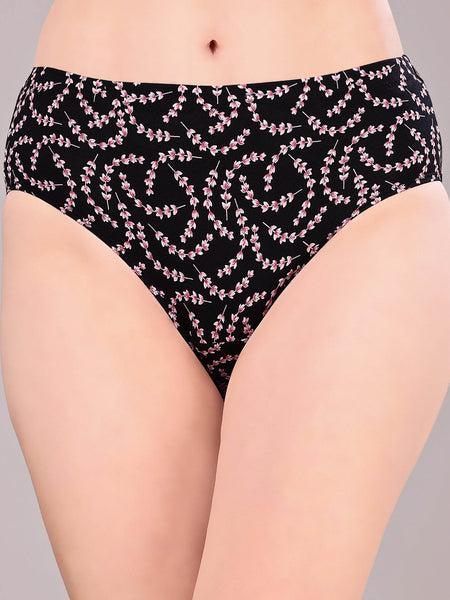 SOIE Woman - High Rise Full Coverage Printed Stretch Cotton Hipster Panty (Pack of 3) - Panty -for Women
