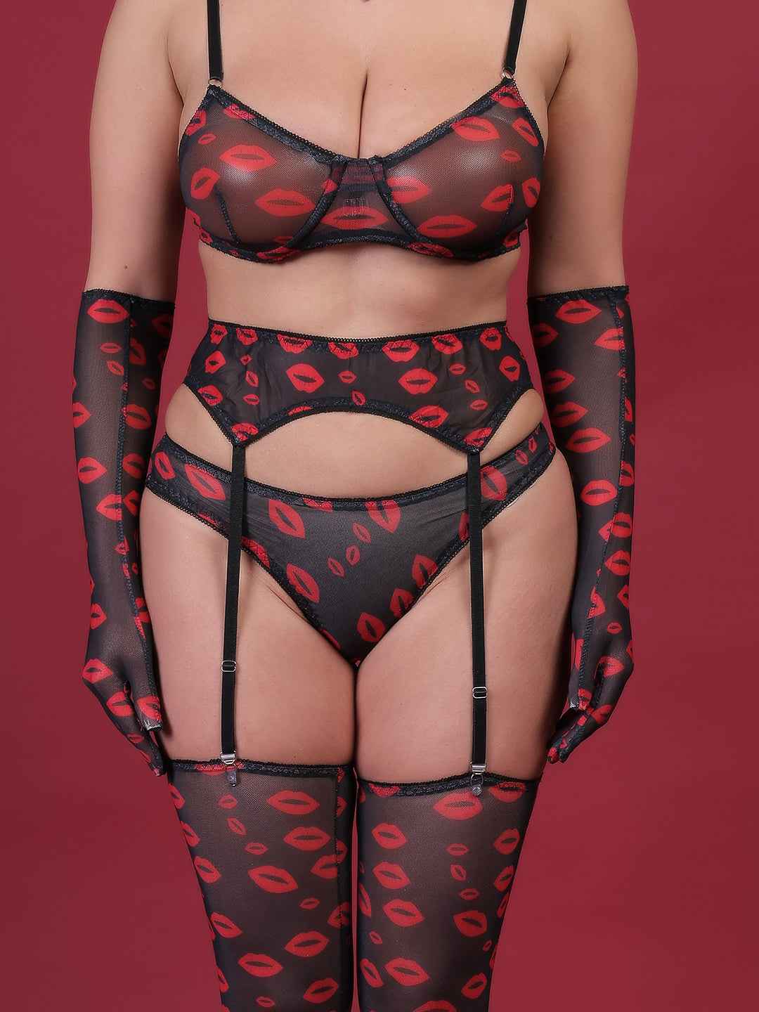 Brachy Women Sexy Net Printed Nightwear Baby Doll