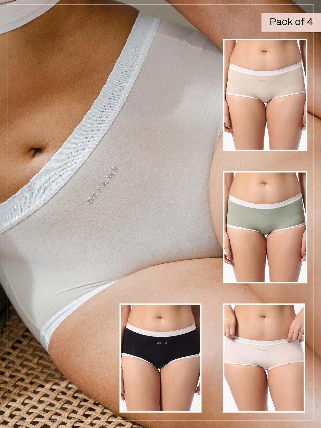 Bundles - Corn Bae Full Coverage Boy Shorts Soft Plant Based Lacy Underwear