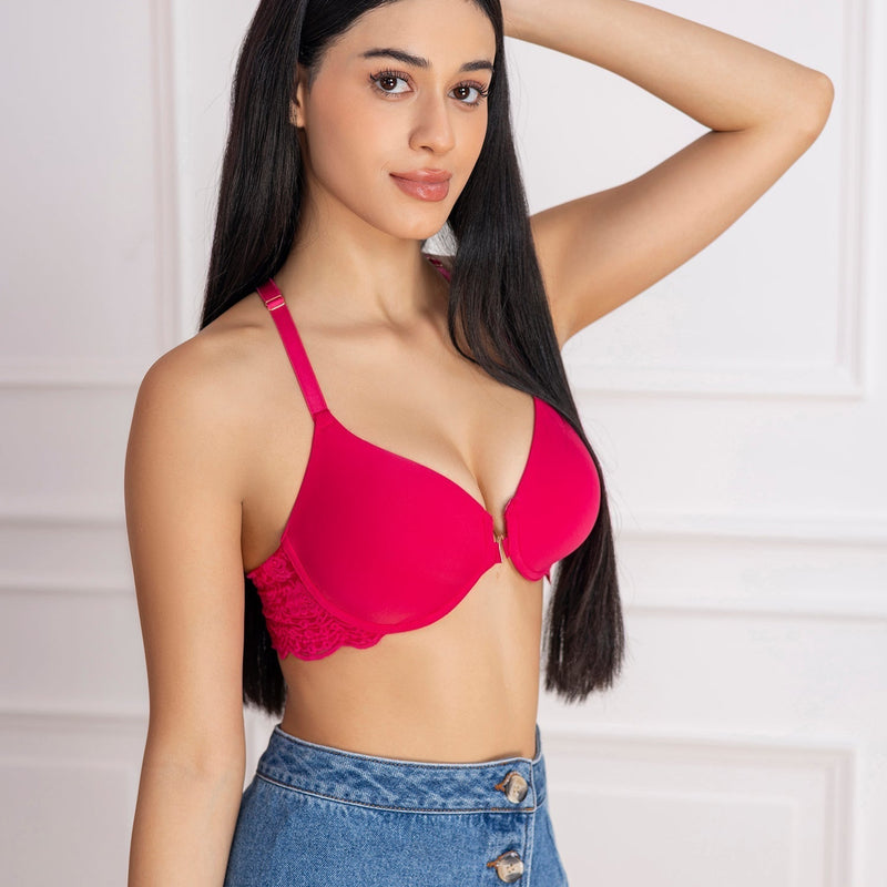 Front Open Padded Underwired T-Shirt Bra