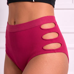 High-Rise Laser Cut Side Detail Brief Panty-Pack of 5
