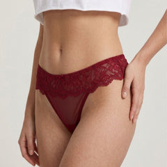 Soft Lace Mid Rise Thongs-Pack of 3