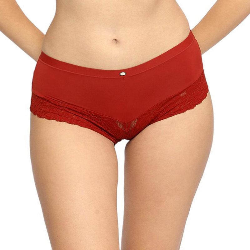 SOIE Woman - Mid Rise Medium Coverage Short Lace Panty - Panty -for Women