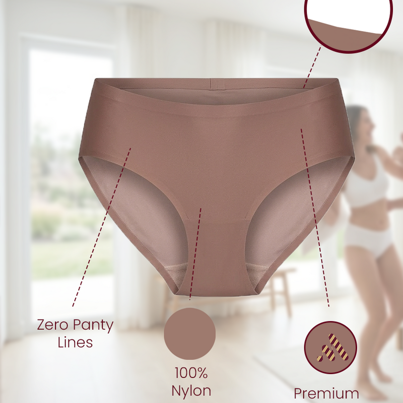 MAROON Find My Skin Tone Airlift Zero Panty Lines Air Light Control Fitted Clothes and Loungewear Low Rise No Show Pantylines Air Skin Feel No-Pressure Bond Seamless Bonded Pack of 2 Panty Combo