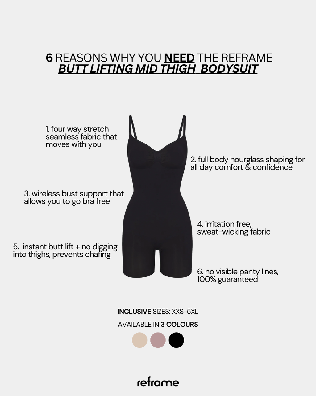 Butt Lifting Mid Thigh Bodysuit