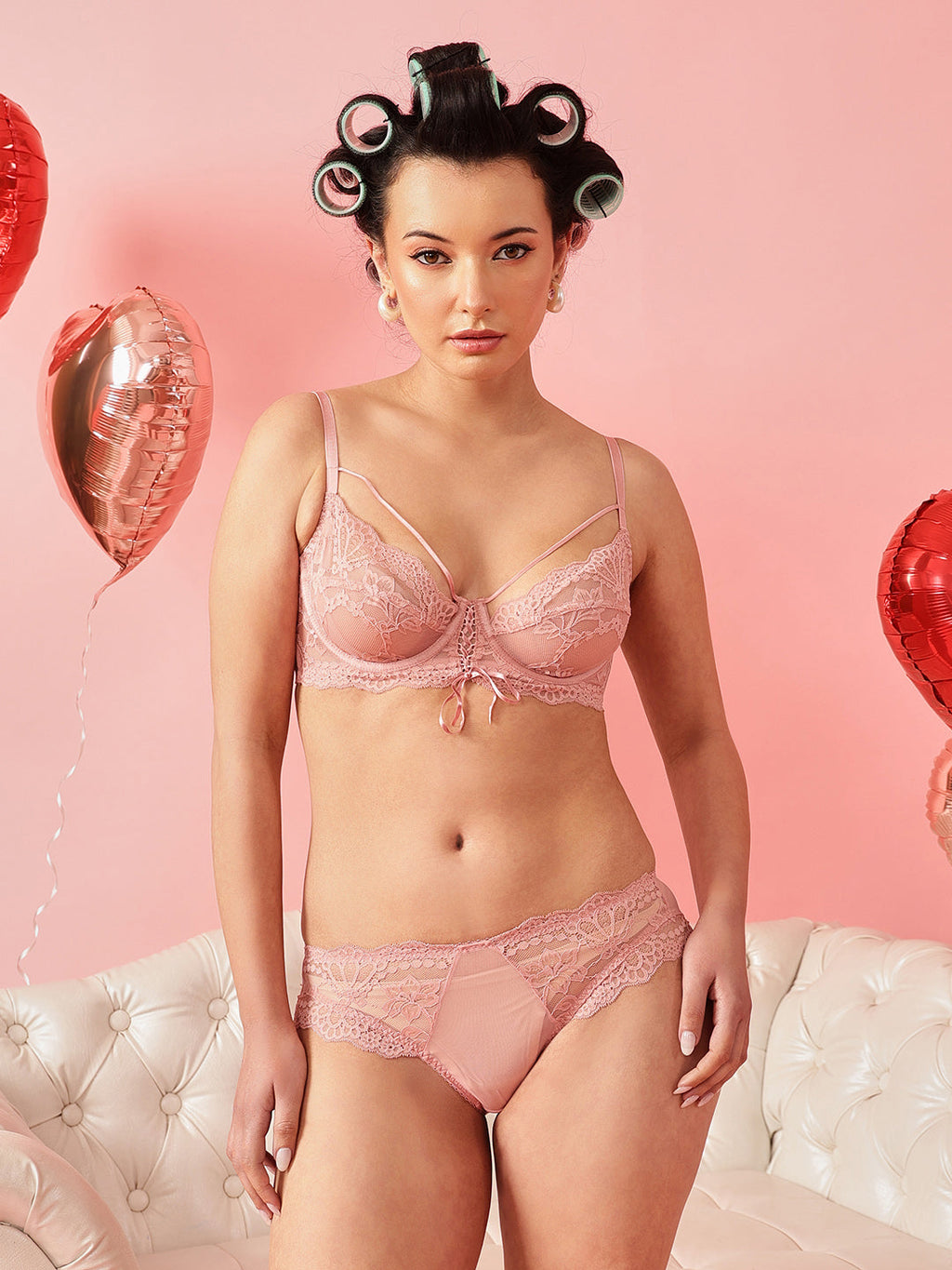 Non-Padded Underwired Lace Bra & Panty Set
