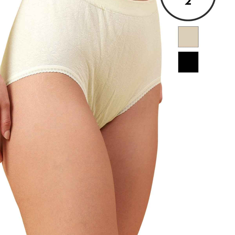 Pack Of 2 Women's Soft Organic Full Coverage High-Rise Stretchable Pregnancy and Maternity Panty