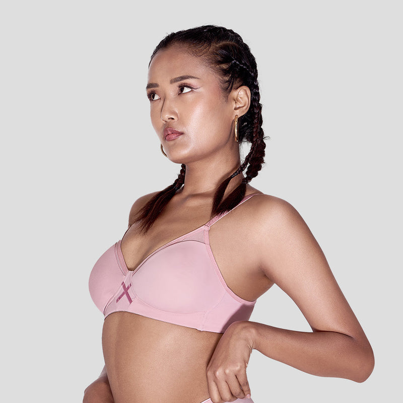 MAROON Trueline Find My Skin Tone Seamless Non-Padded T-Shirt Cloud Soft Lift Active Stretch Women Everyday Bra - Strawberry